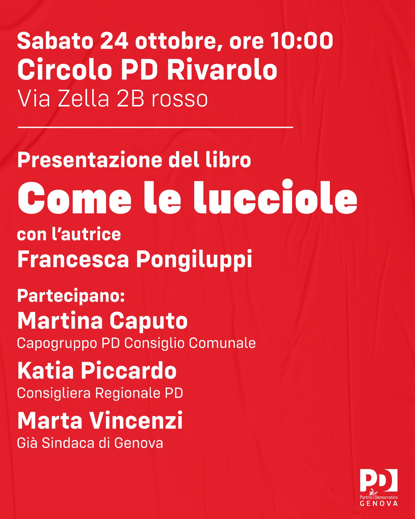 Presentazione del libro "Come le lucciole"
